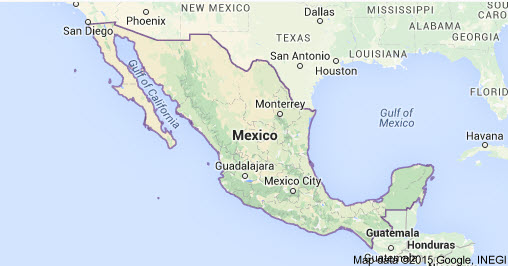 map of mexico